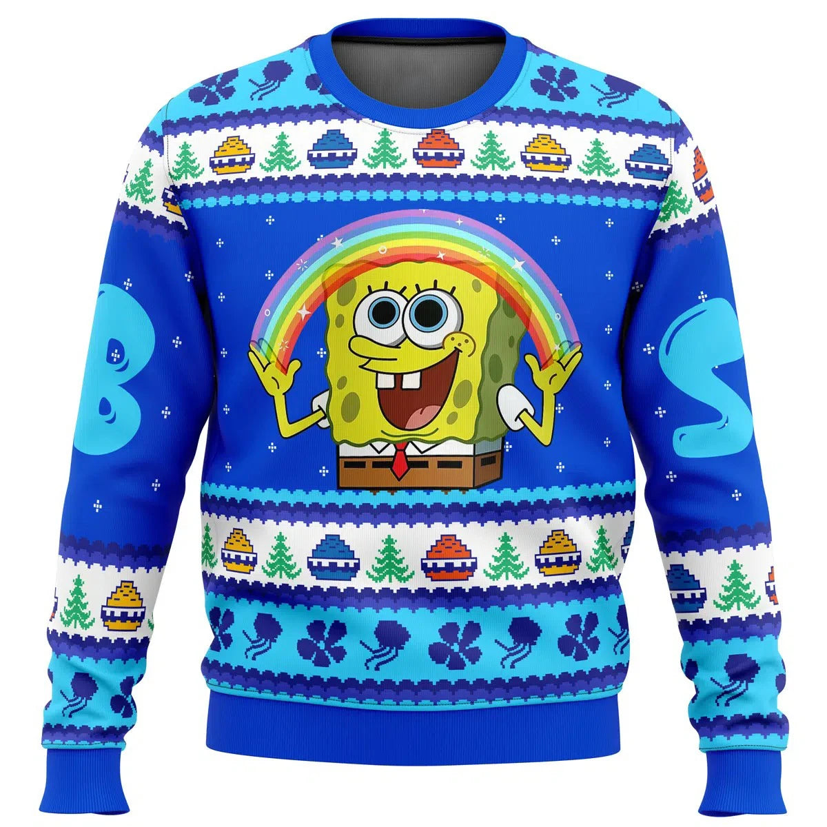 SpongeBob Weihnachts-Sweatshirt - Frohe Feiertage (Dunkelblau)