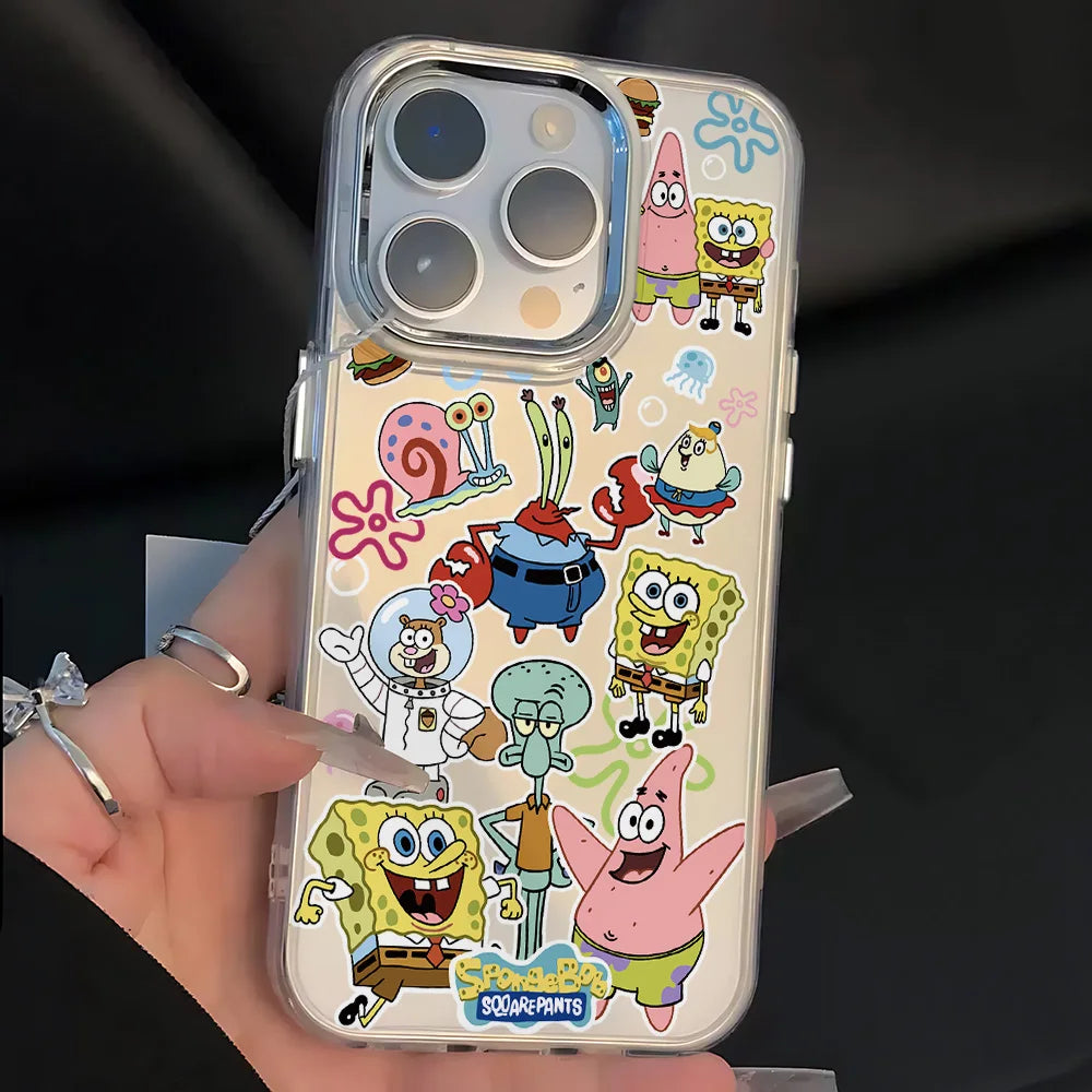 Coque de téléphone transparente Bob l'Éponge : motif multi-personnages