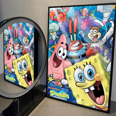 Poster Bob l'Éponge : selfie friends power