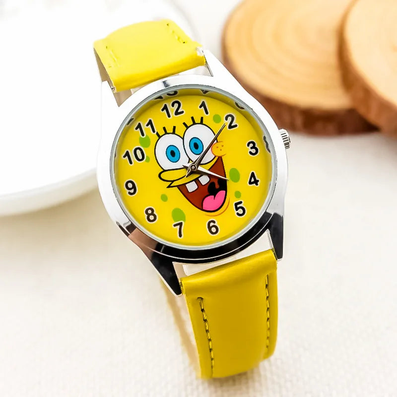 Montre quartz Bob l'Éponge : bracelet jaune, grand sourire
