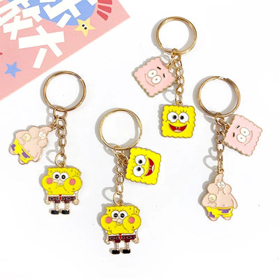 Porte-clés Bob l'Éponge : pendentif doré