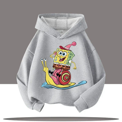 Hoodie gris chiné Bob l'Éponge : Gary et Bob