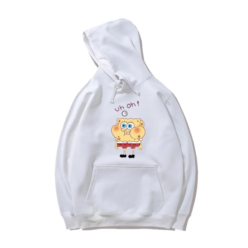 Hoodie blanc Bob l'Éponge : design épuré
