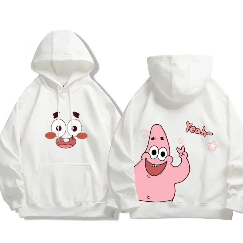 Sweat à capuche blanc Bob l'Éponge : Patrick minimaliste