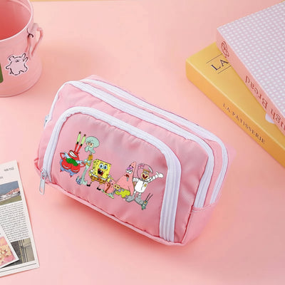 Trousse rose Bob l'Éponge : promenade avec Mr. Krabs, Sandy et Patrick