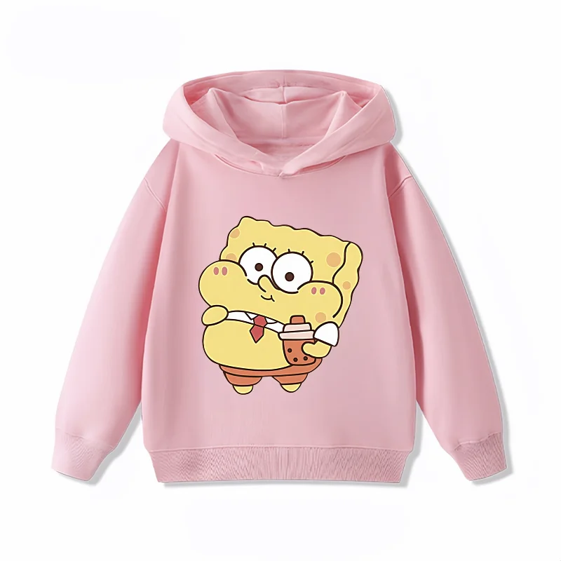 Sweat rose Bob l'Éponge : pâté de crabe, coupe fille