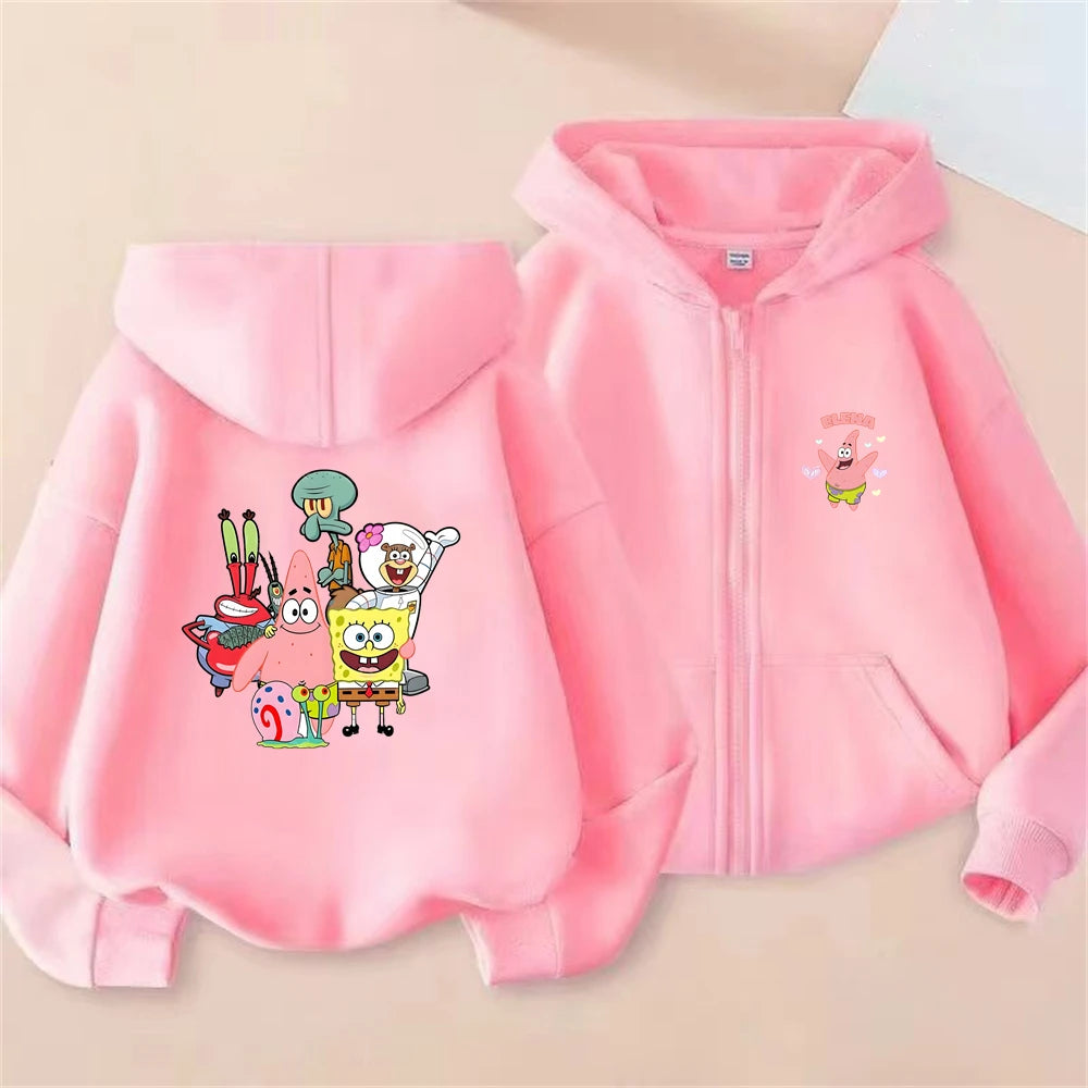 Sweat à capuche fille Bob l'Éponge : rose bonbon
