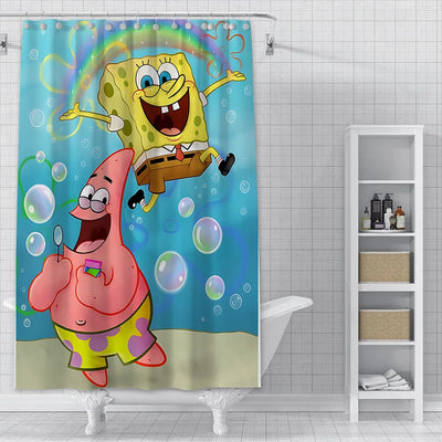 Rideau de douche Bob l'Éponge : duo de meilleurs amis