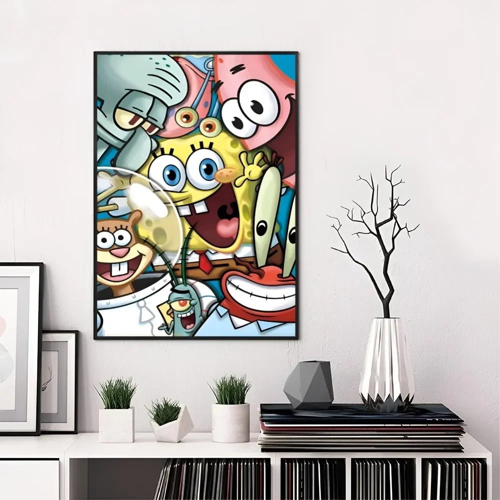 Poster Bob l'Éponge : selfie de groupe à Bikini Bottom