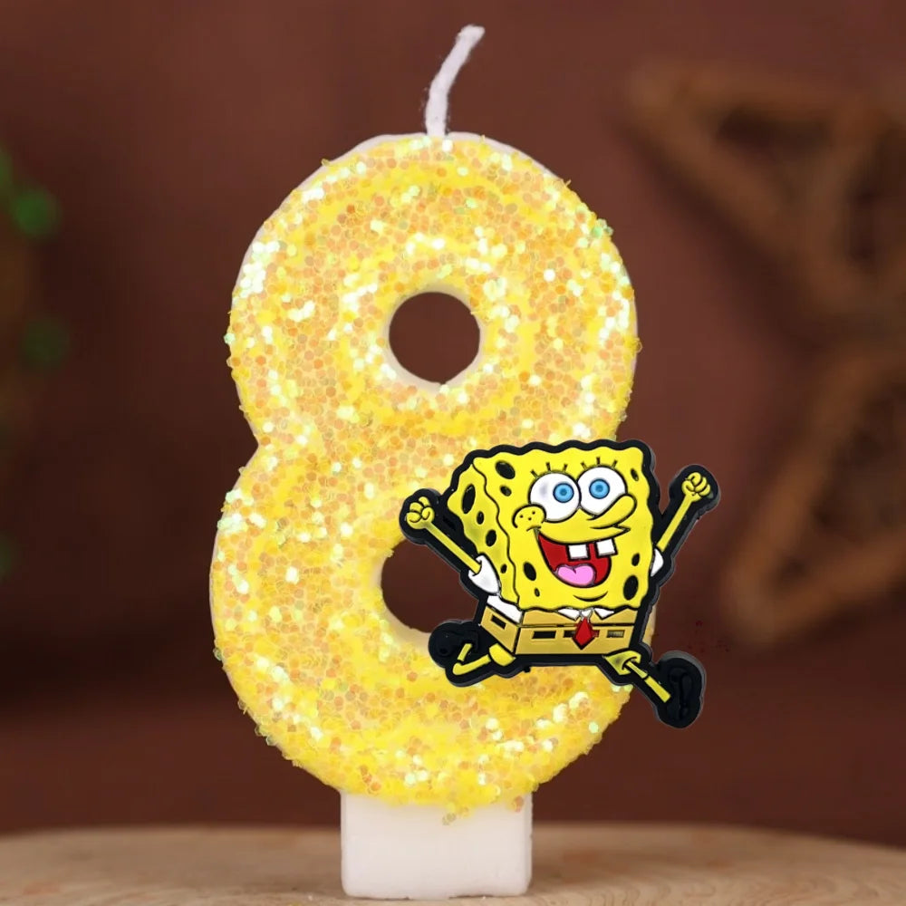 Spongebob Geburtstagskerze - Glitzernde Zahl