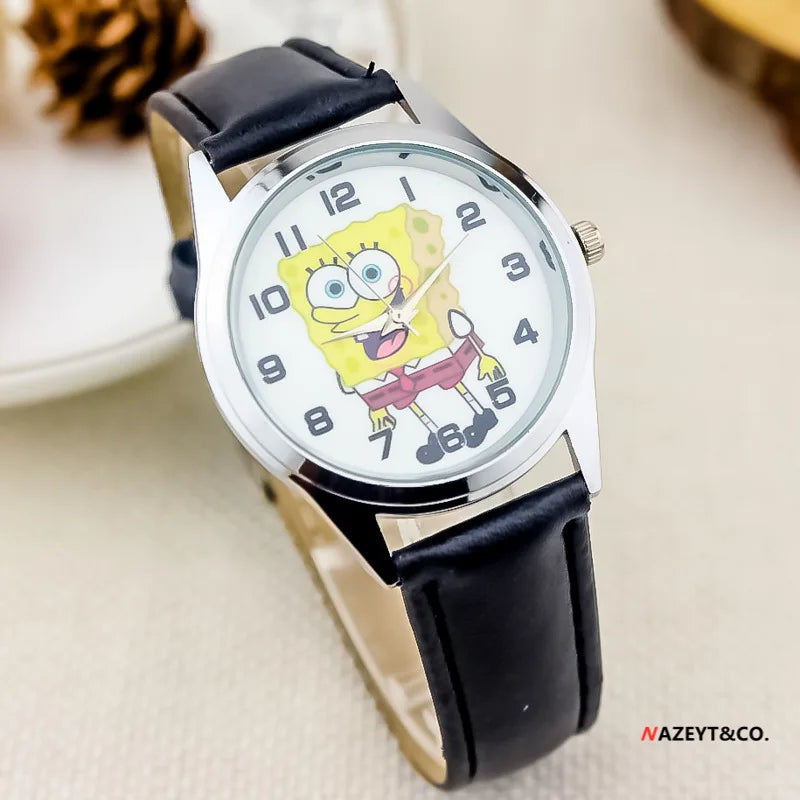Montre analogique Bob l'Éponge : bracelet simili cuir