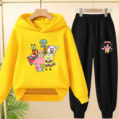Graues SpongeBob Schwammkopf Set – Schlichtes Design (Oberteil & Unterteil)