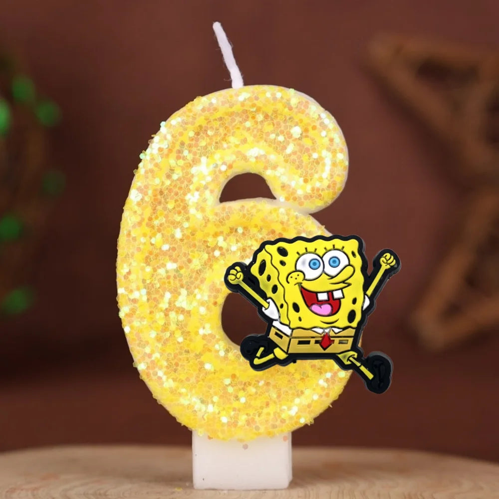 Spongebob Geburtstagskerze - Glitzernde Zahl