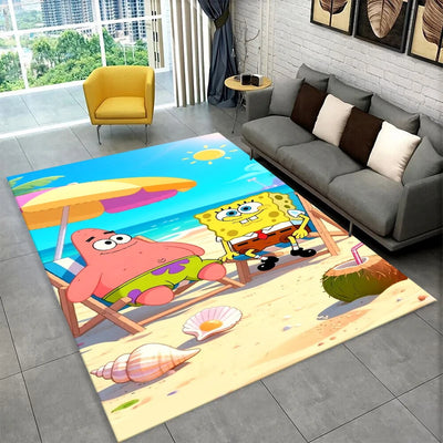 Tapis Bob l'Éponge : farniente à la plage
