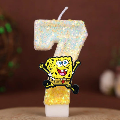 Spongebob Geburtstagskerze - Glitzernde Zahl