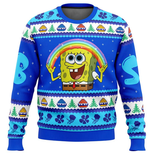 SpongeBob Weihnachts-Sweatshirt - Frohe Feiertage (Dunkelblau)