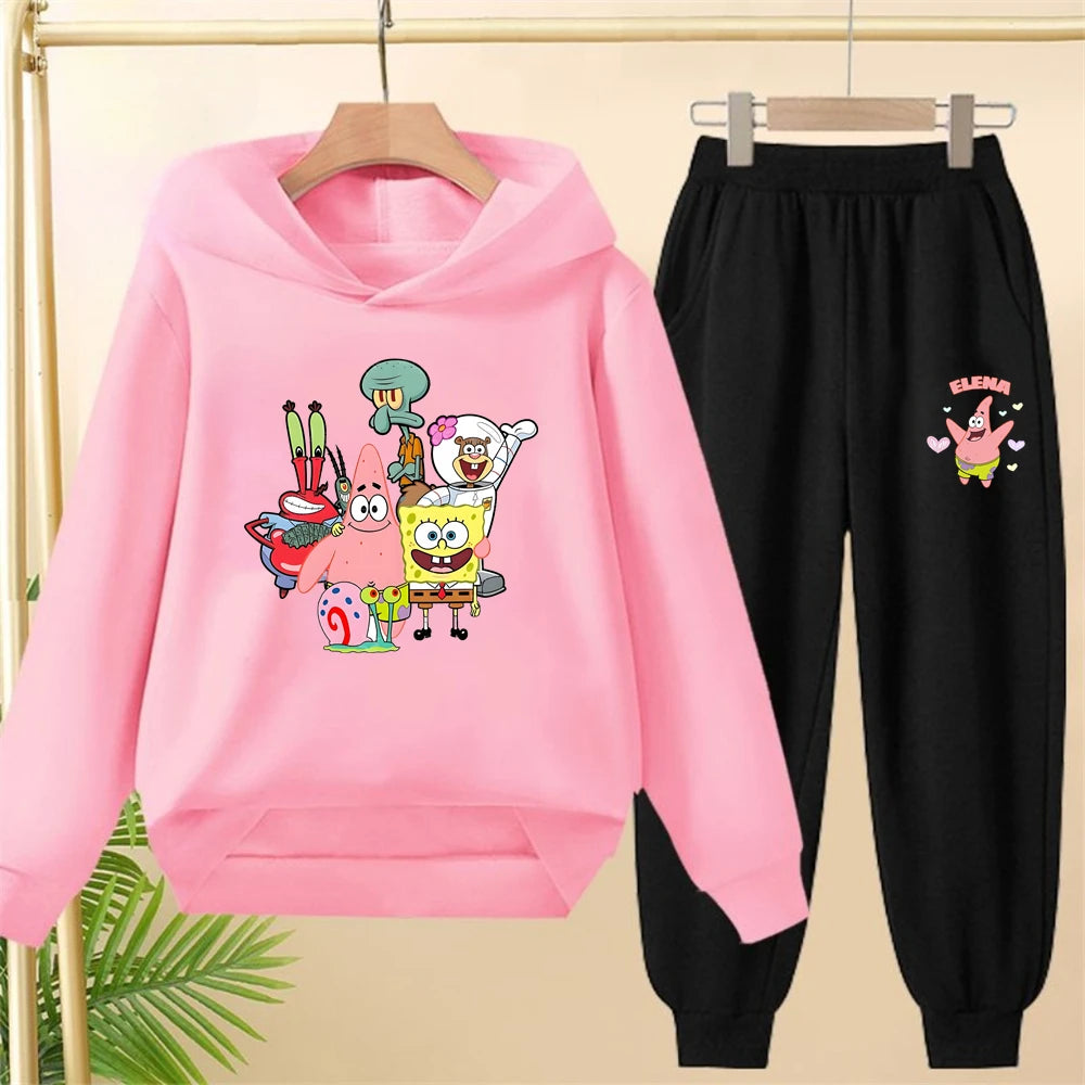 Graues SpongeBob Schwammkopf Set – Schlichtes Design (Oberteil & Unterteil)