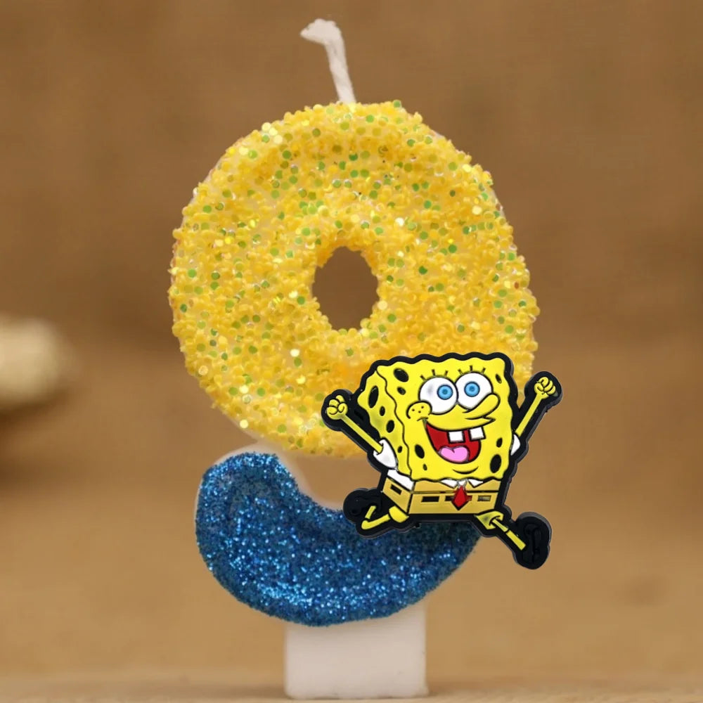 Spongebob Geburtstagskerze - Glitzernde Zahl