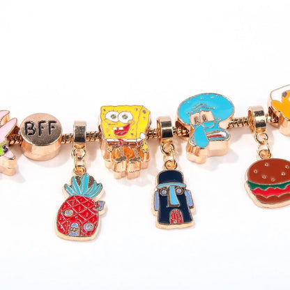 Gliederarmband SpongeBob Schwammkopf – vergoldete Charms
