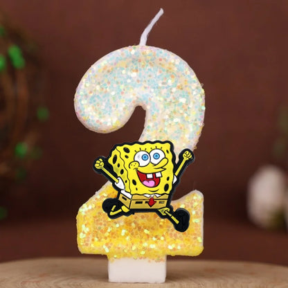 Spongebob Geburtstagskerze - Glitzernde Zahl