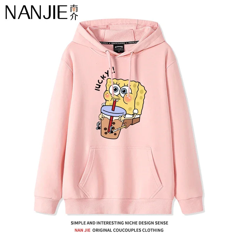 Pastellrosafarbener SpongeBob-Sweatshirt – Chill-Vibe