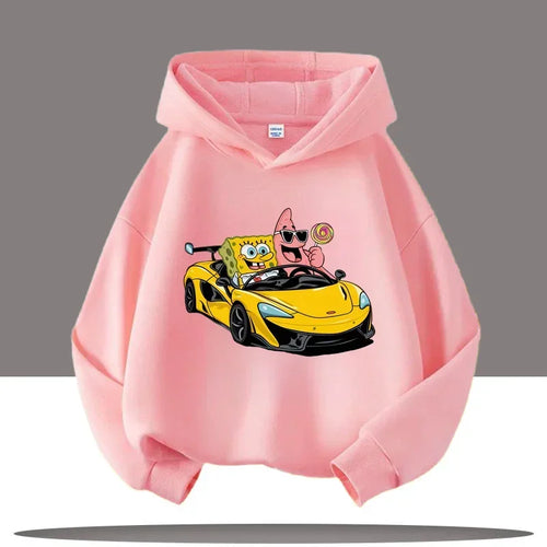 Sweat à capuche rose Bob l'Éponge : voiture de sport, road trip