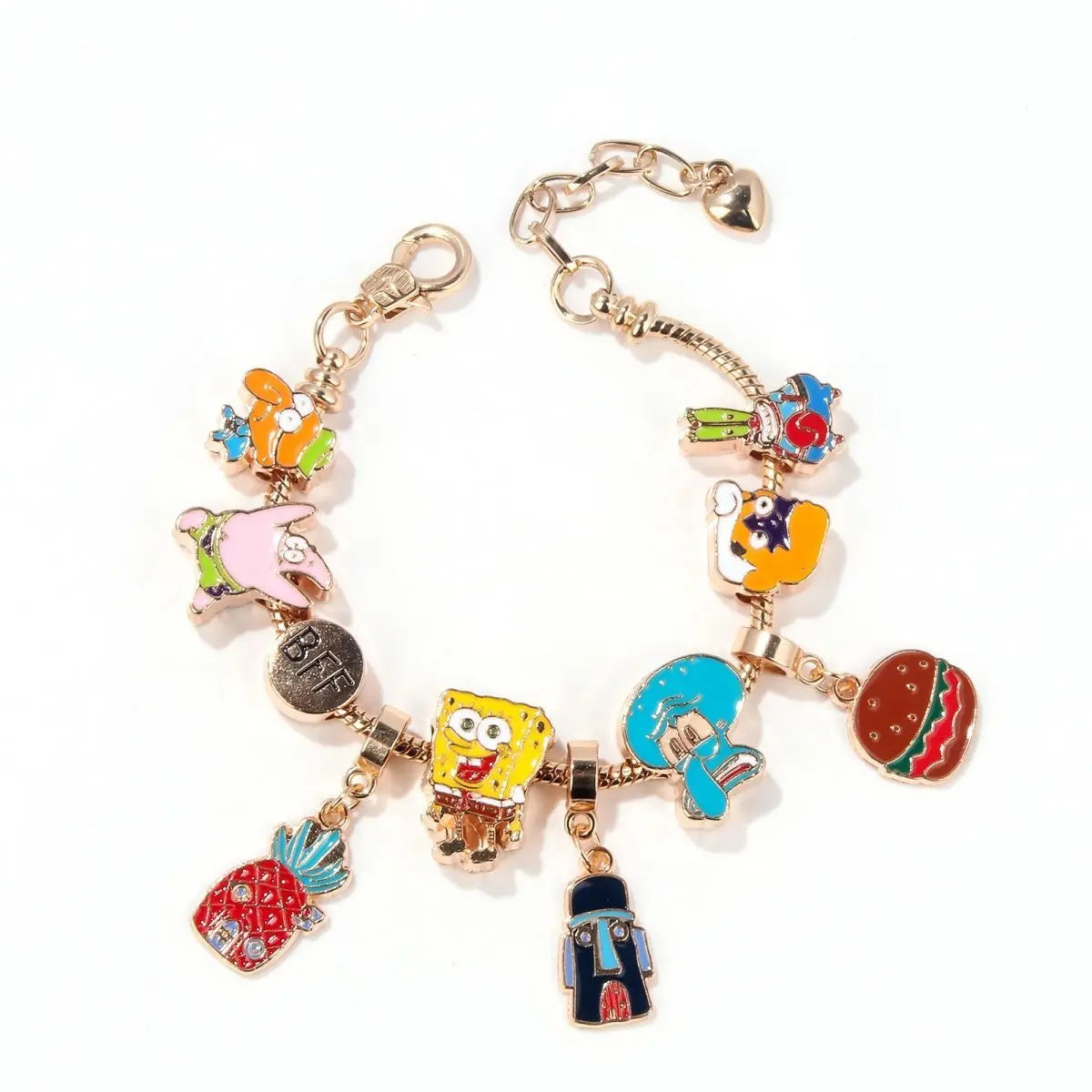 Gliederarmband SpongeBob Schwammkopf – vergoldete Charms