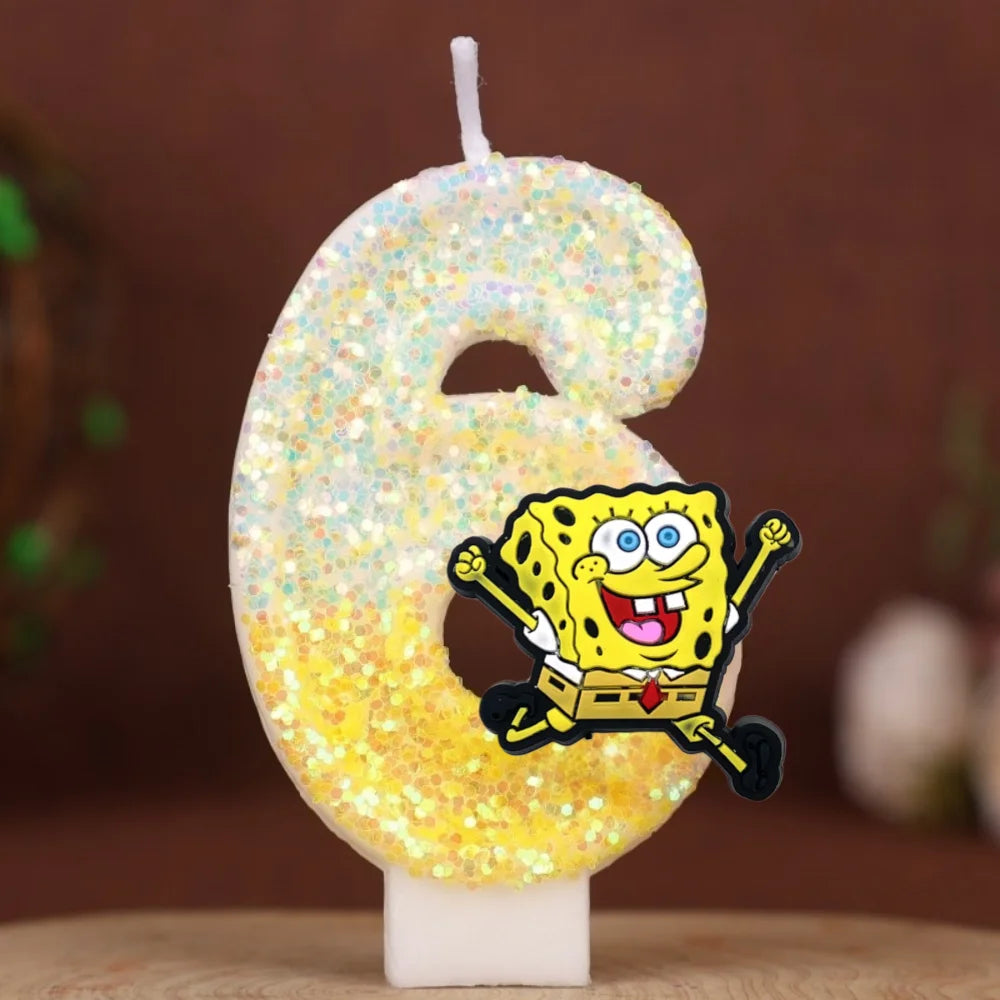 Spongebob Geburtstagskerze - Glitzernde Zahl