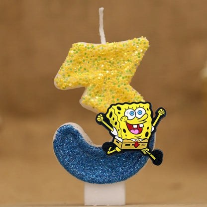 Spongebob Geburtstagskerze - Glitzernde Zahl