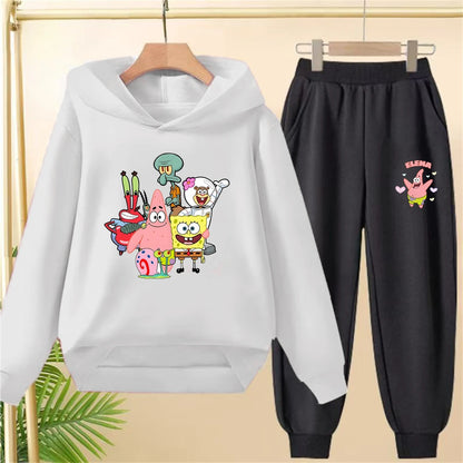 Graues SpongeBob Schwammkopf Set – Schlichtes Design (Oberteil & Unterteil)