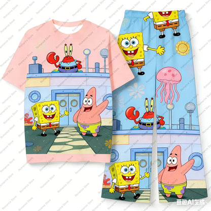 Langer Pyjama SpongeBob Schwammkopf – T-Shirt & Ananas-Hose Set