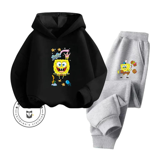 Streetwear-Set Spongebob Schwammkopf – Schwarz & Grau Hose