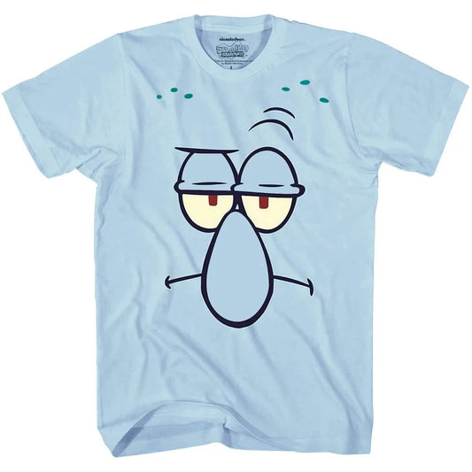 T-Shirt Baumwolle Spongebob Schwammkopf – Karl-Gesicht Blasiert (Blau)