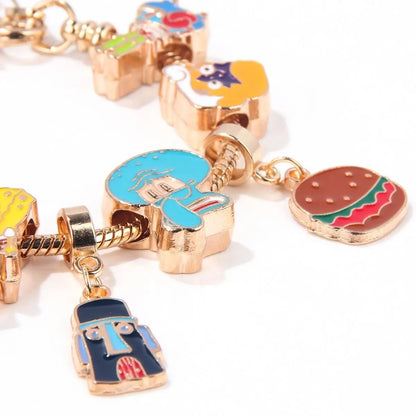 Gliederarmband SpongeBob Schwammkopf – vergoldete Charms