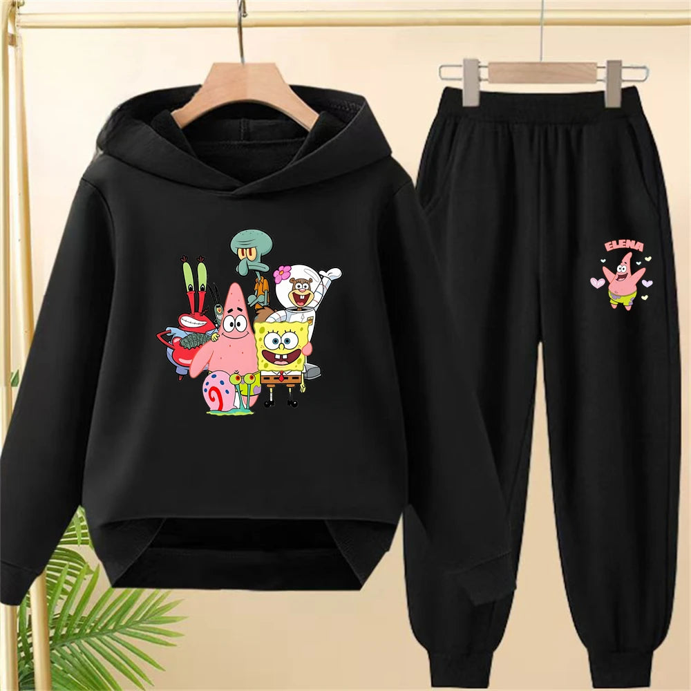 Graues SpongeBob Schwammkopf Set – Schlichtes Design (Oberteil & Unterteil)