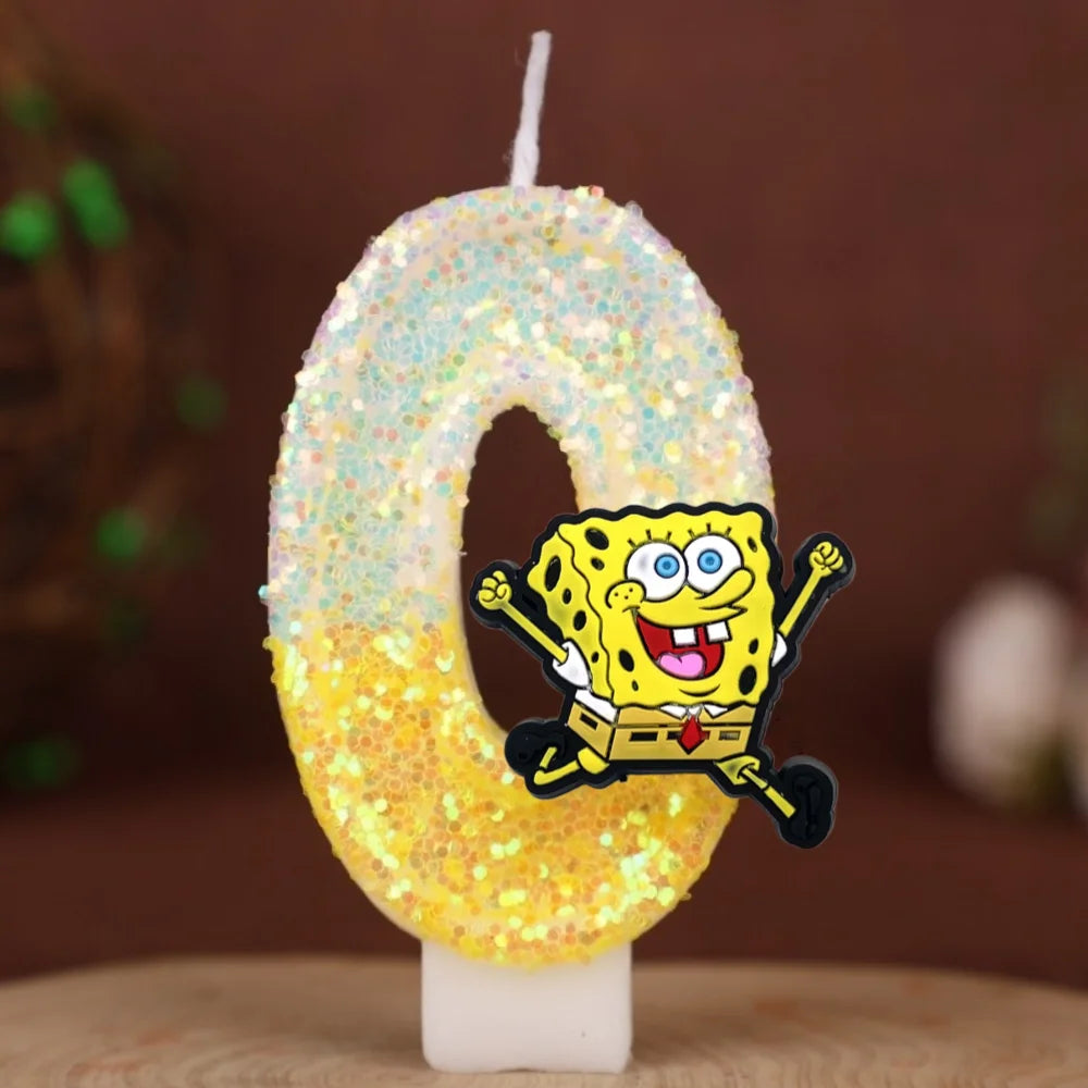Spongebob Geburtstagskerze - Glitzernde Zahl