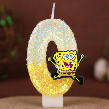 Spongebob Geburtstagskerze - Glitzernde Zahl