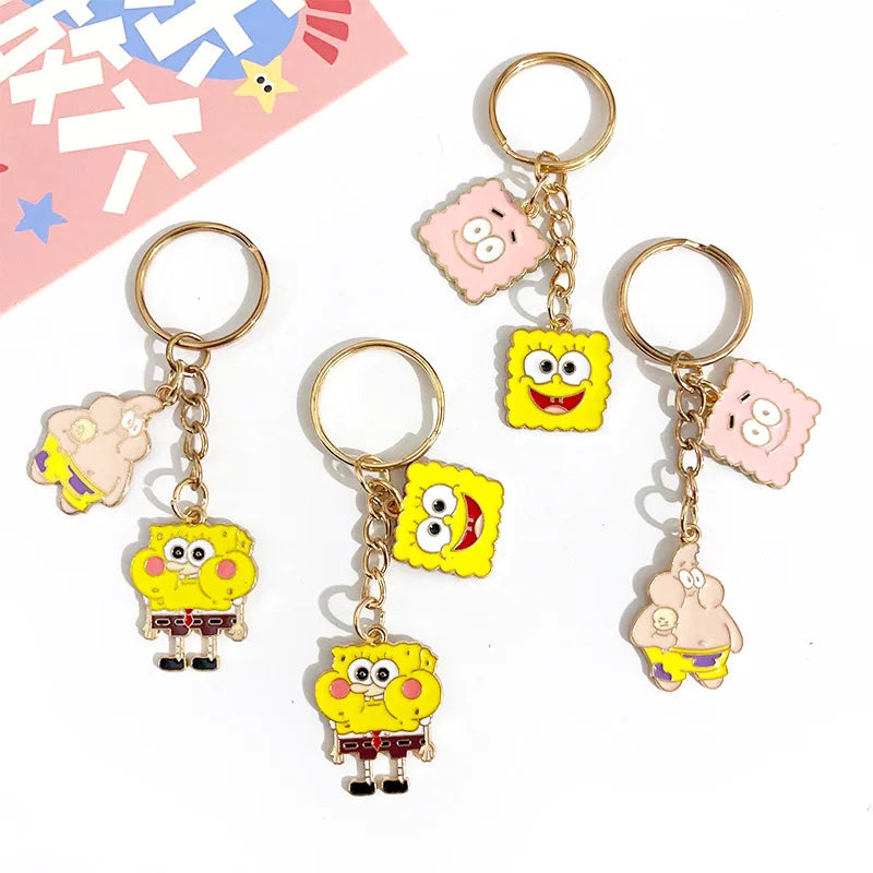 Porte-clés Bob l'Éponge : pendentif doré