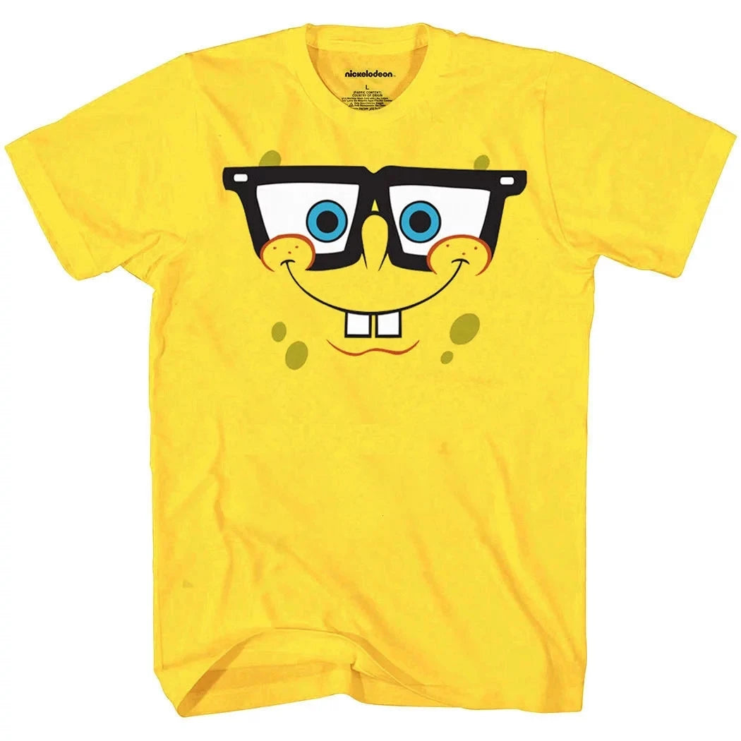 T-shirt Bob l'Éponge : lunettes d'intello, style geek