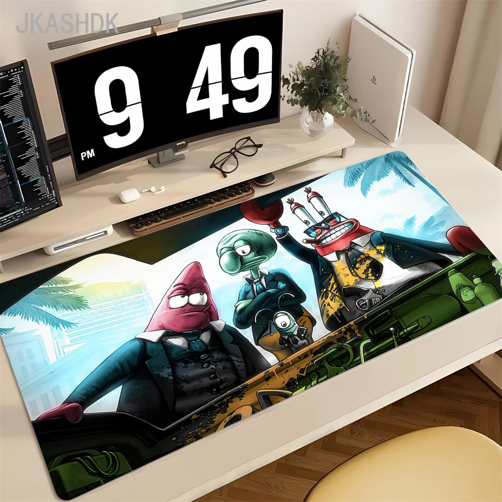 Tapis de souris gamer Bob l'Éponge : style street noir et blanc