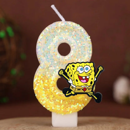 Spongebob Geburtstagskerze - Glitzernde Zahl