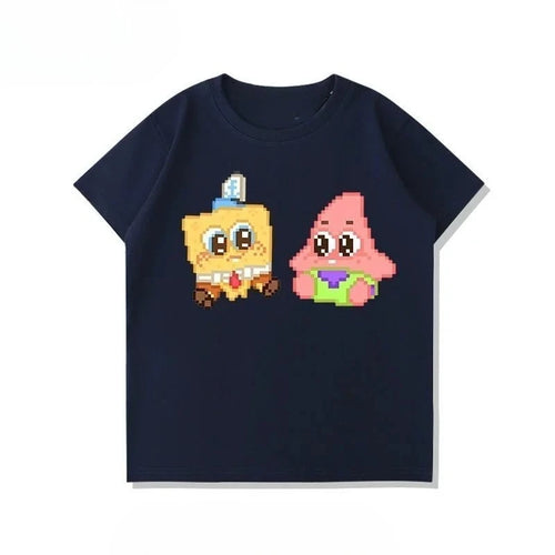 T-shirt noir Bob l'Éponge : duo kawaii