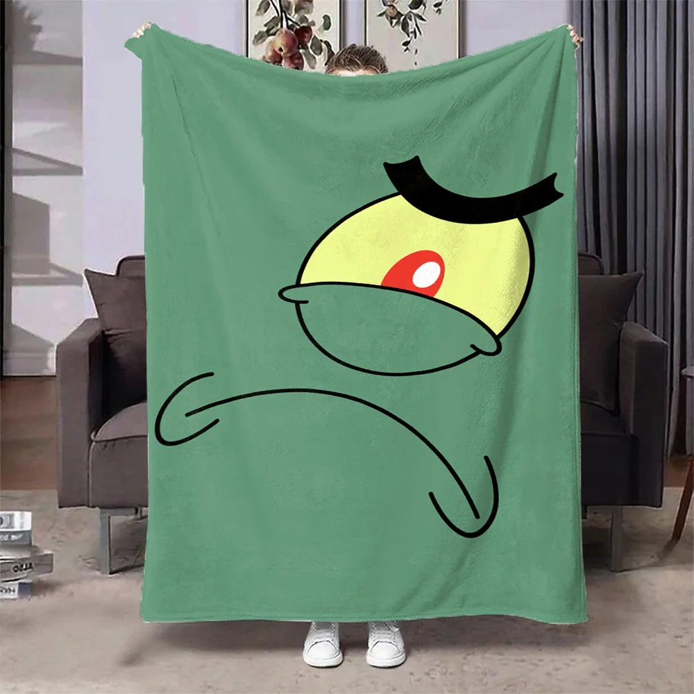 Plaid Bob l'Éponge : visage géant de Plankton
