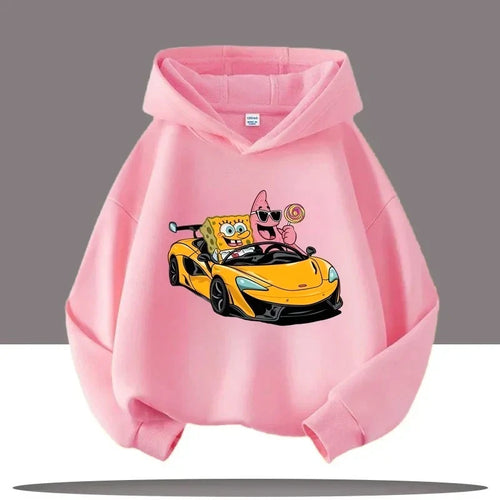 Sweat rose Bob l'Éponge : road trip à Bikini Bottom