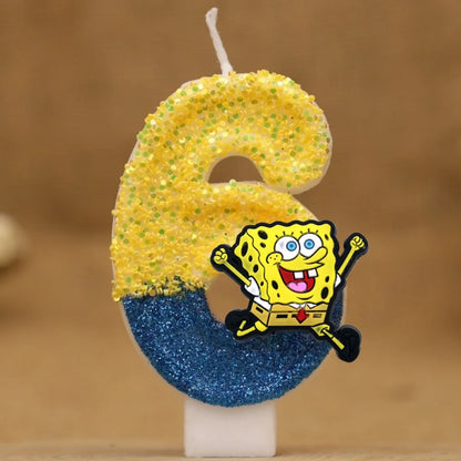 Spongebob Geburtstagskerze - Glitzernde Zahl