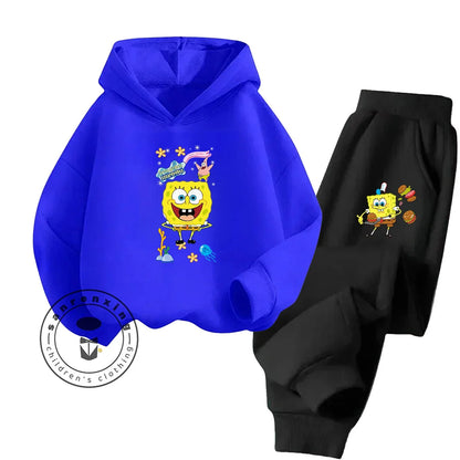 Bob Esponge Kontrast-Set – Weiß & Schwarze Hose