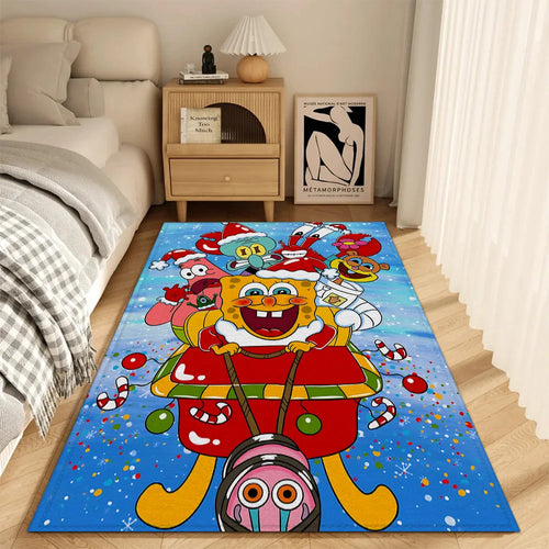 Tapis de salon Bob l'Éponge : Bob en traîneau de Noël