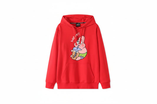 Roter Hoodie Patrick Der Stern - Burger-Fan