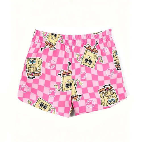 Short de bain Bob l'Éponge : damier rose