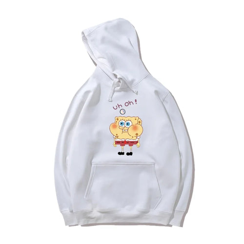 Hoodie blanc Bob l'Éponge : design épuré